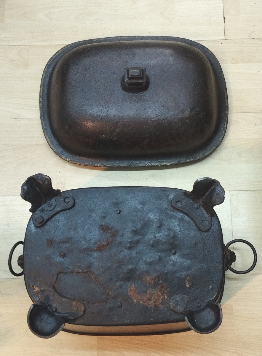 Charbonnière en tôle noire et fonte Angleterre XIX-photo-4
