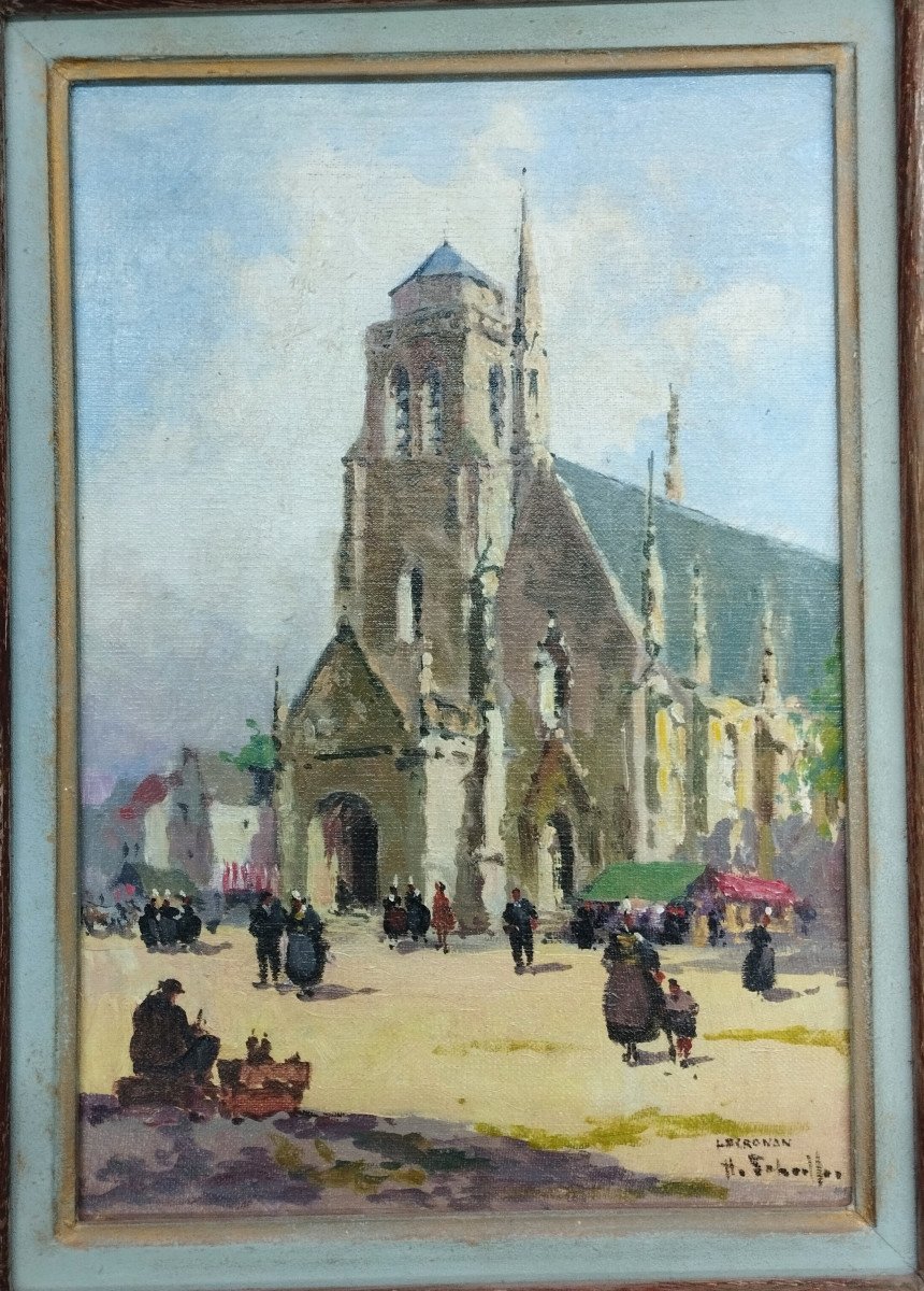 Locronan Church Saint - Ronan Oil On Canvas XX-photo-2