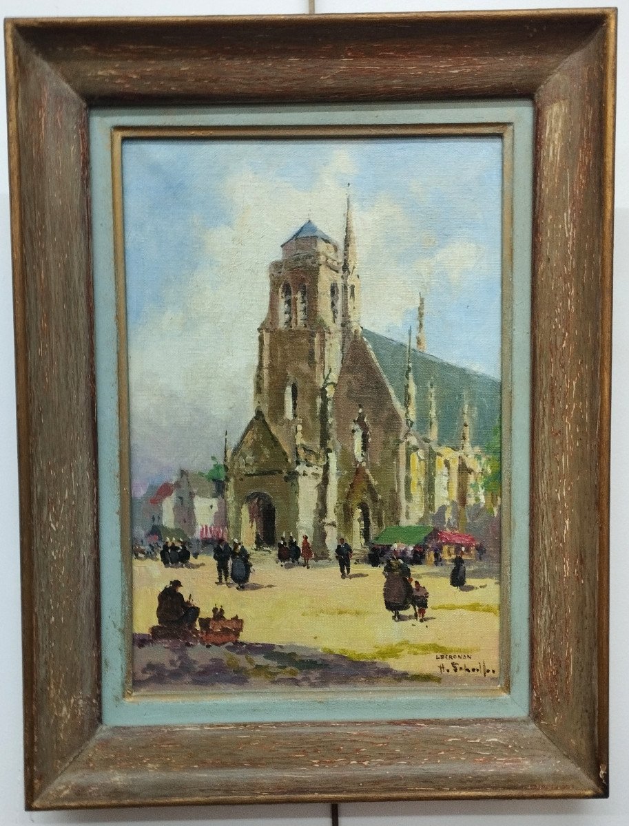 Locronan Church Saint - Ronan Oil On Canvas XX