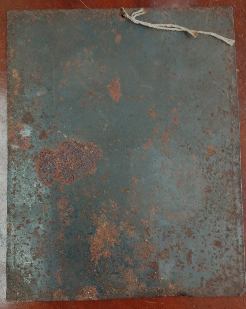 "the Peddler Traveler" Oil On Metal Plate XIX-photo-3