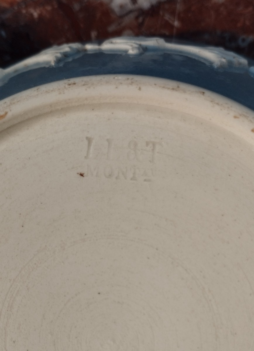 Montereau Earthenware Cup And Saucer, 19th Century-photo-1