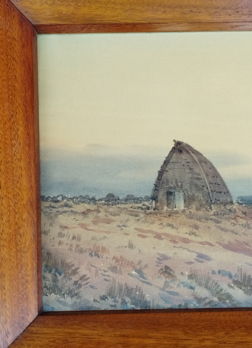 Alfonse Rey " Paysage  les Saintes Maries de la mer "Aquarelle XX-photo-4
