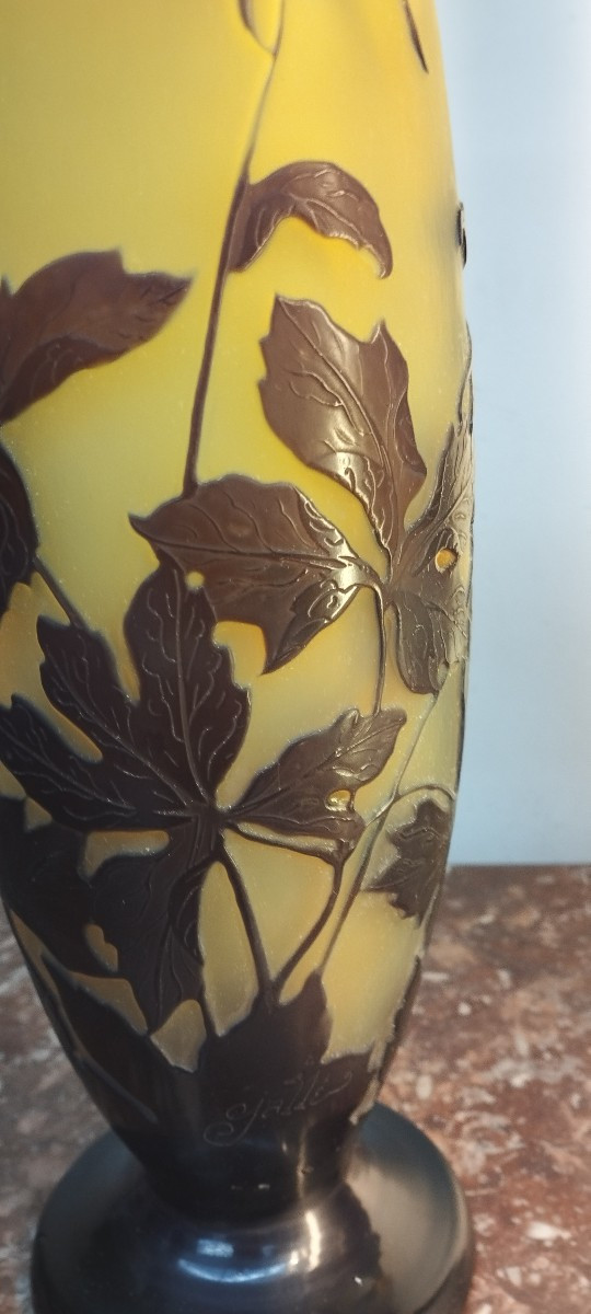 Gallé Columbines Art Nouveau Vase-photo-3