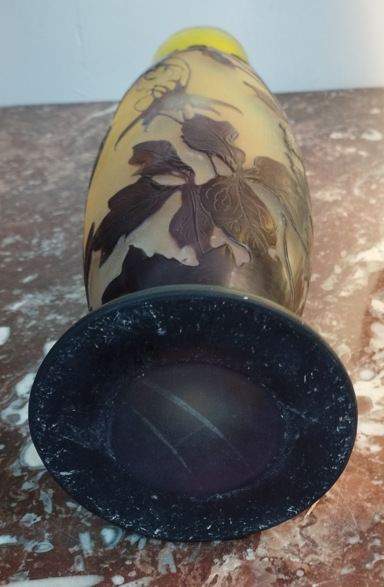 Gallé Columbines Art Nouveau Vase-photo-6