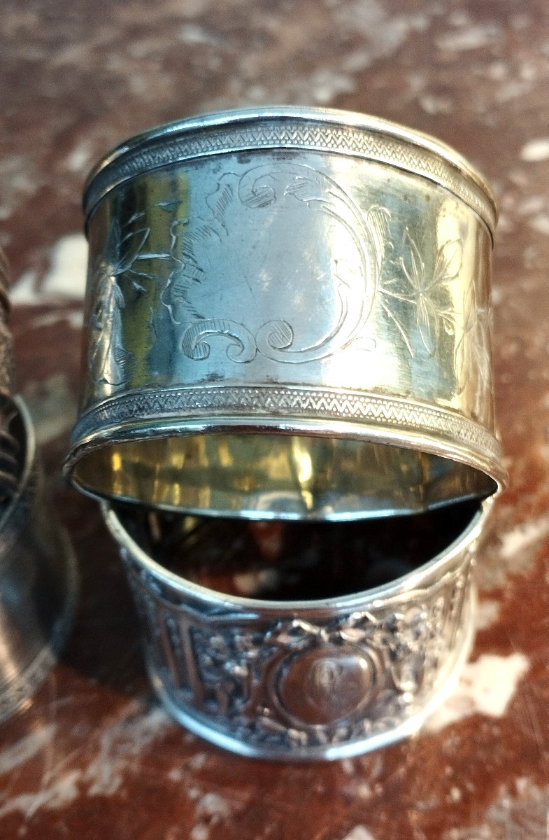 6 ronds de Serviettes en Argent XIX-photo-1