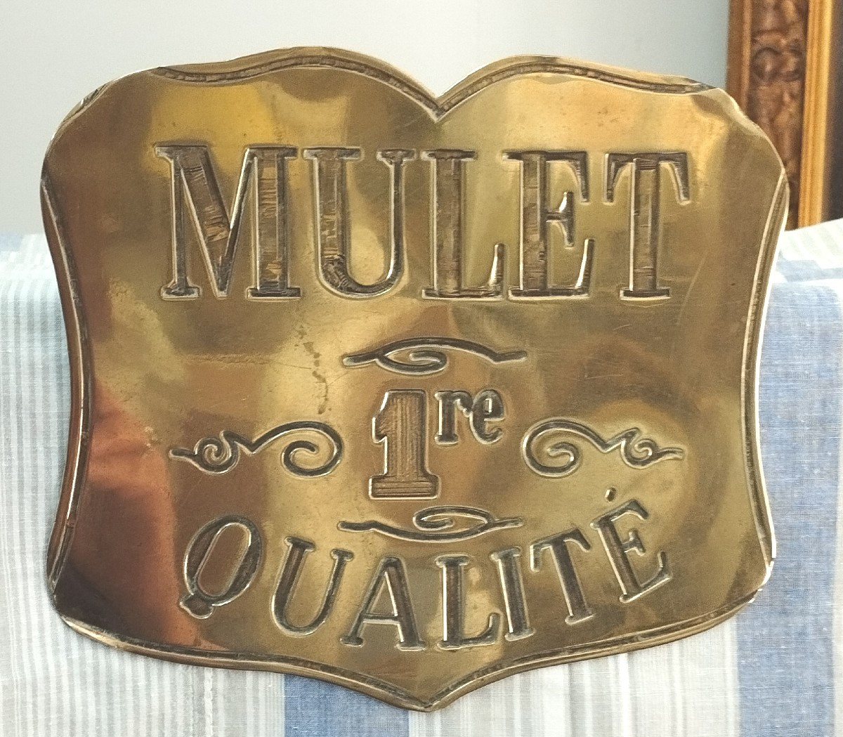 Ancienne Plaque Publicitaire Mulet  1 ère qualité 