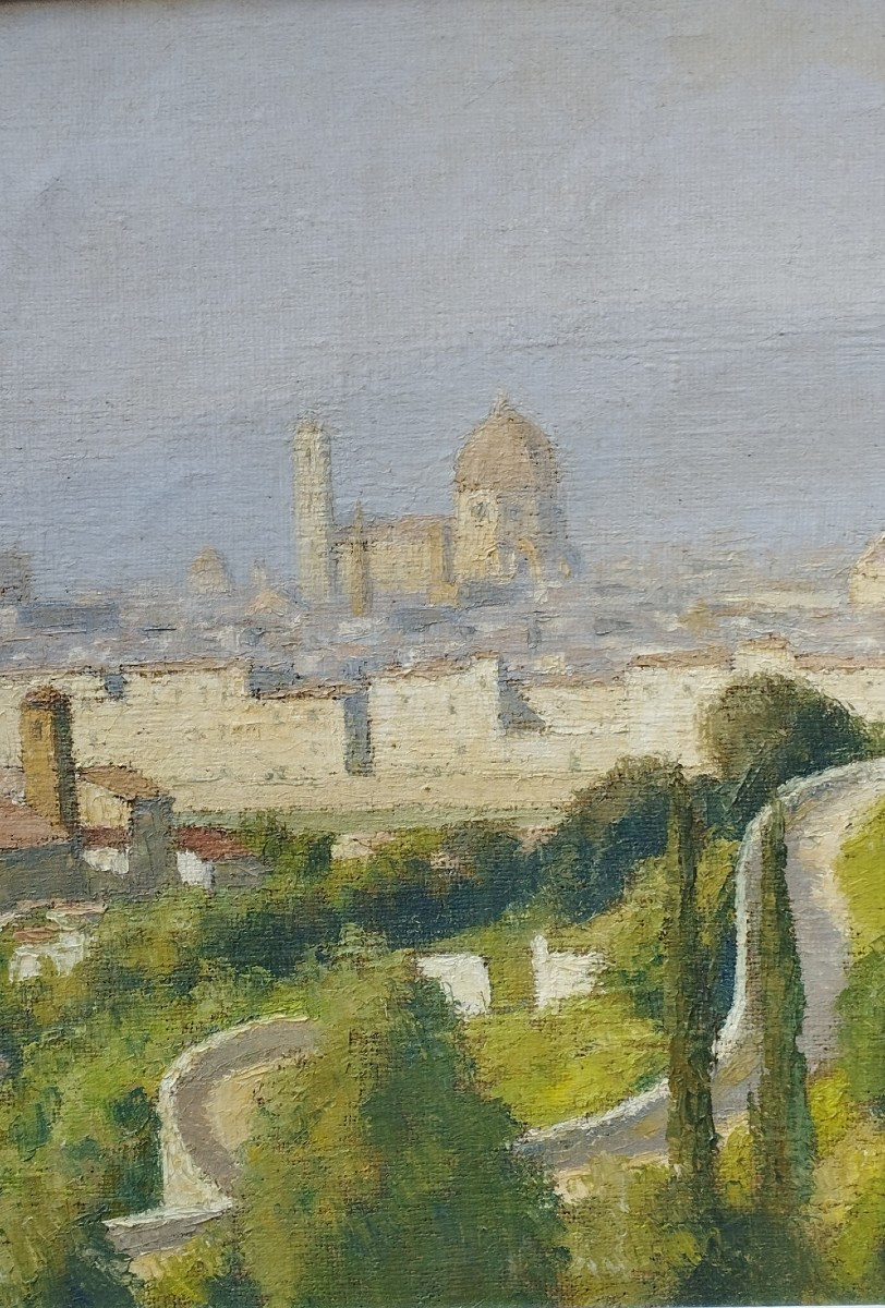 Pierre Ladureau "florence In The Morning" Oil On Canvas-photo-4