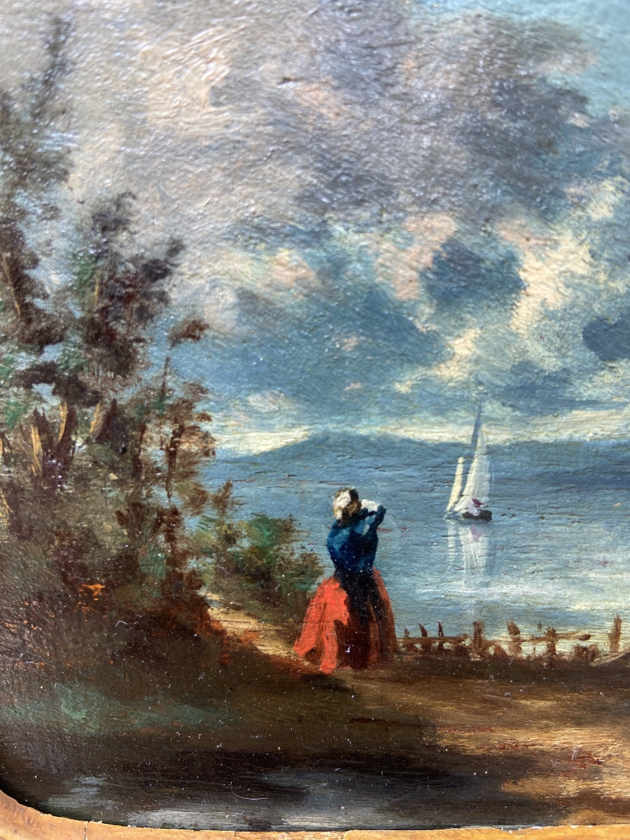 Paire de tableaux huile sur bois XIX-photo-5