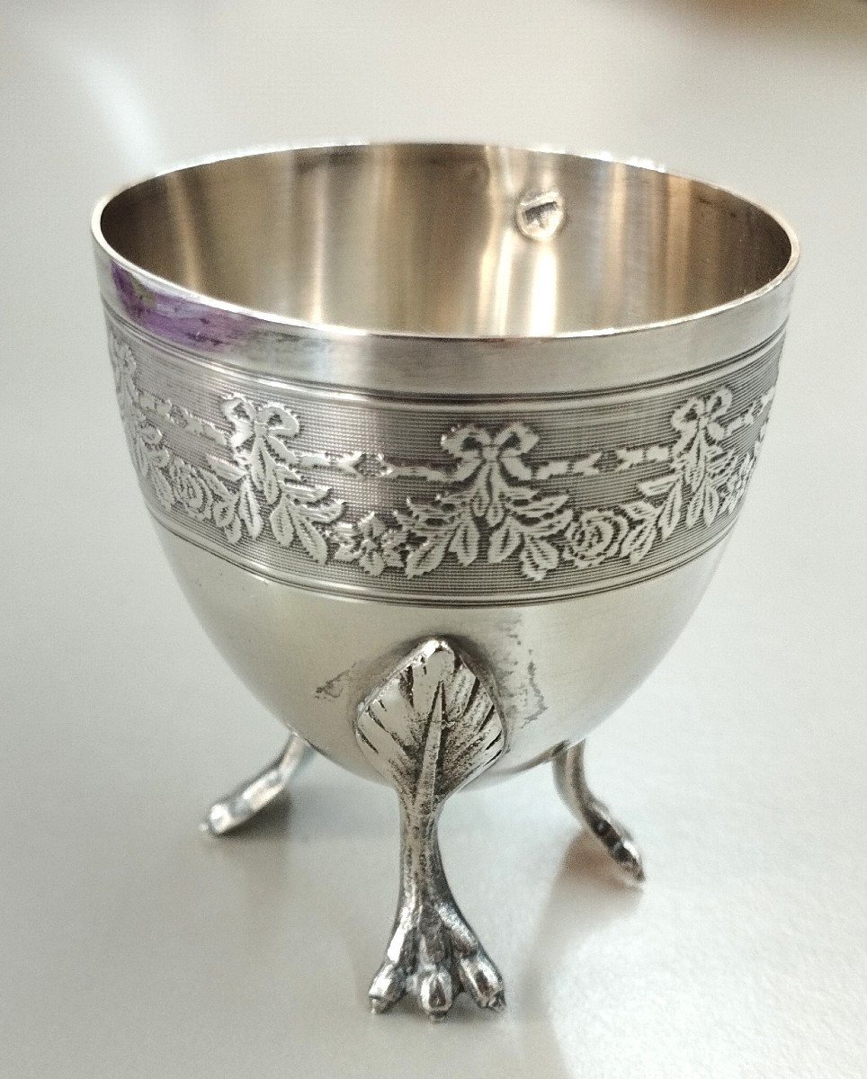 Egg Cup On Minerva Silver Feet, 19th Century-photo-2
