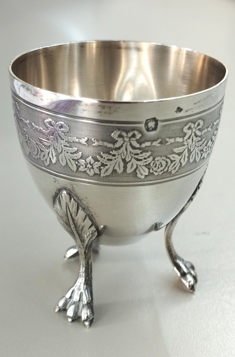 Egg Cup On Minerva Silver Feet, 19th Century-photo-3