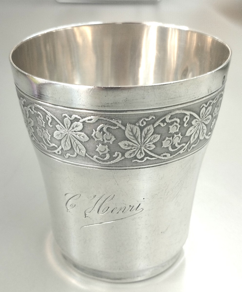 Timbale Argent " C Henri  " XIX