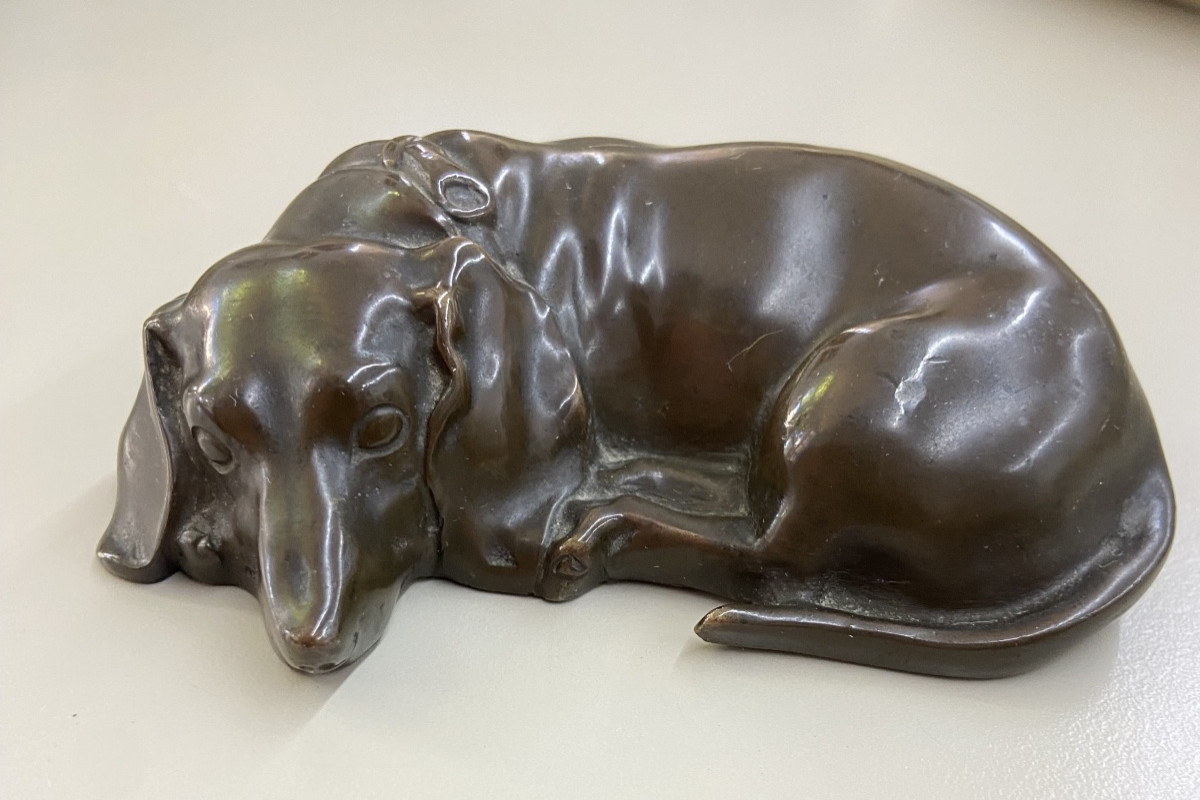 Chien en bronze début XXème.
