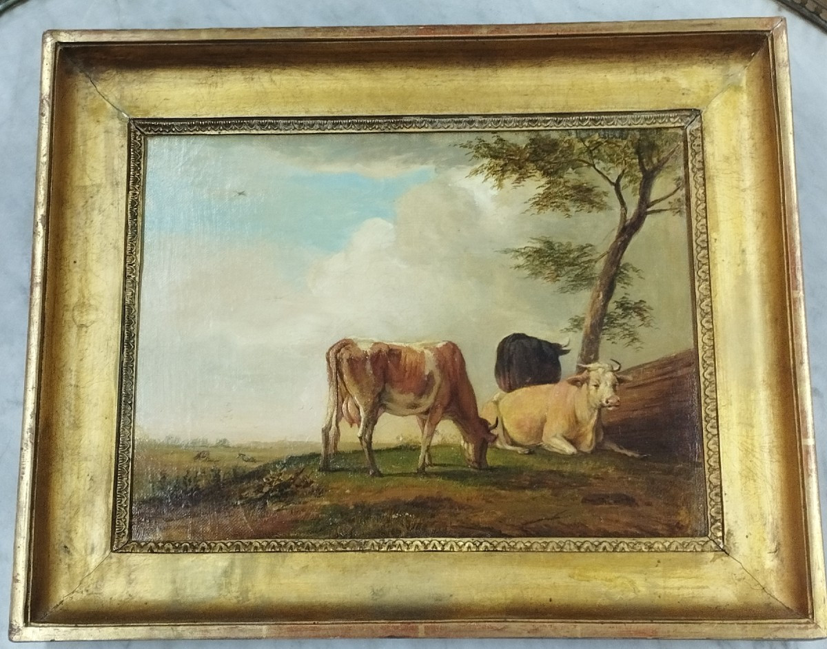 Vaches au pâturage Huile sur toile XIX