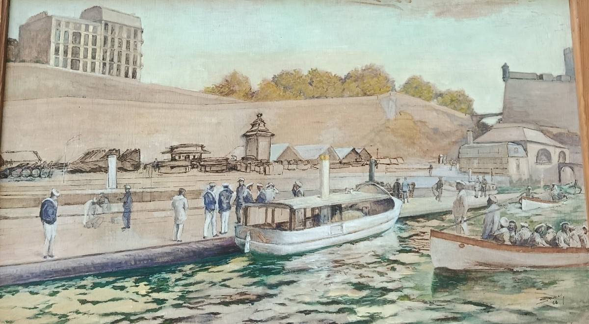 Marine Brest 1905 Gouache And Ink A. Danet XX