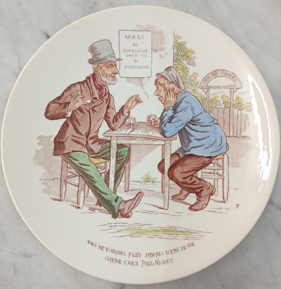 "la Boisson" 5 Humorous Talking Plates Sarreguemines-photo-4