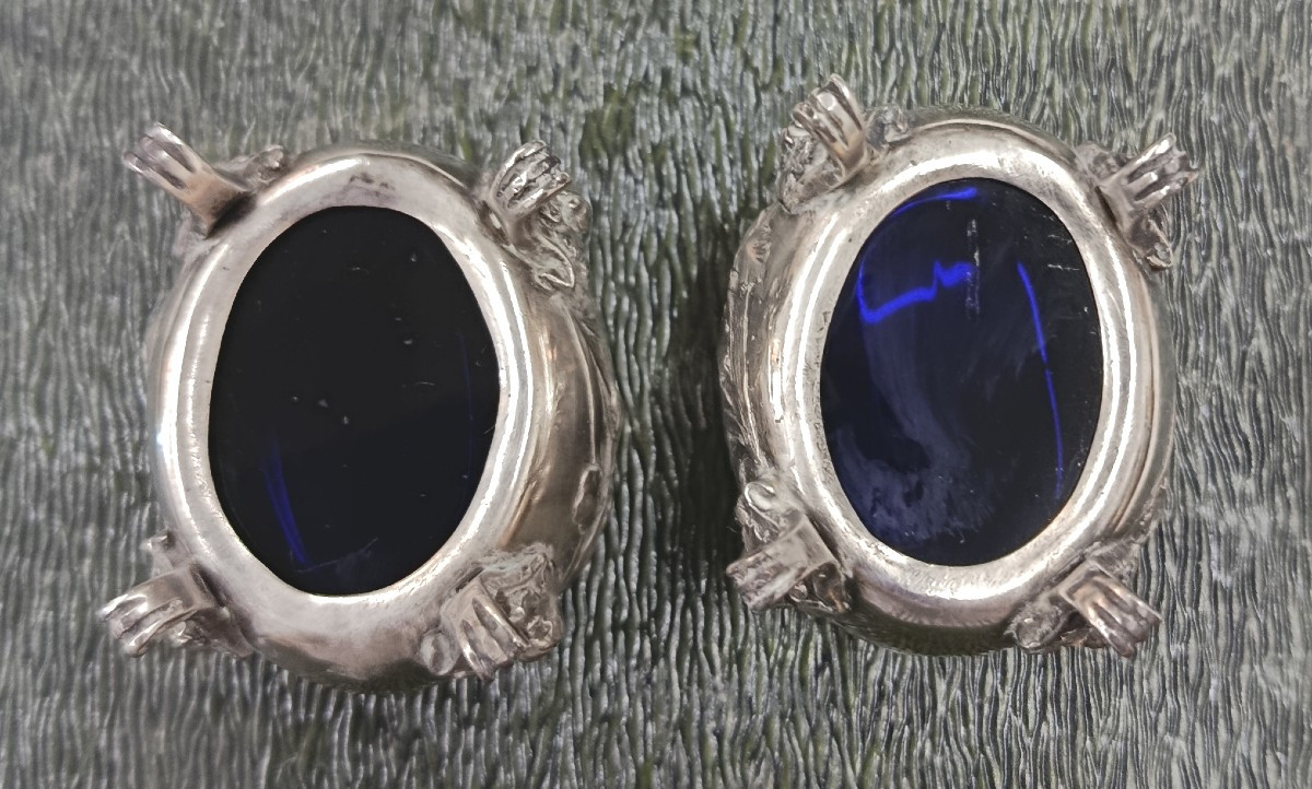 Pair Of Art Nouveau Silver Salt Cellars -photo-1
