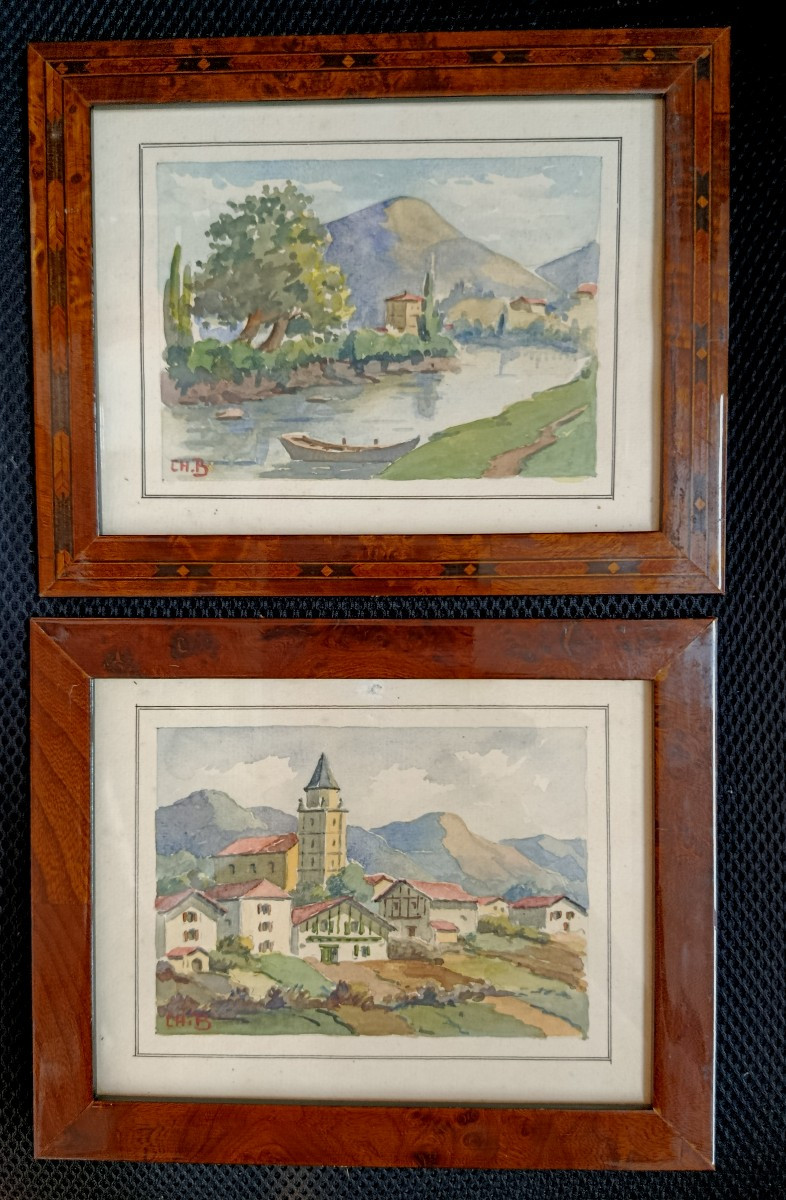 Charles Bernard Watercolors Landscapes Of The Basque Country