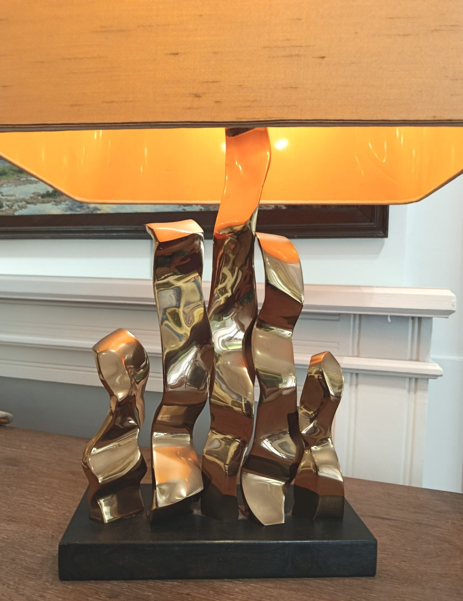 Lampe sculpture en bronze Michel Jaubert XX-photo-2