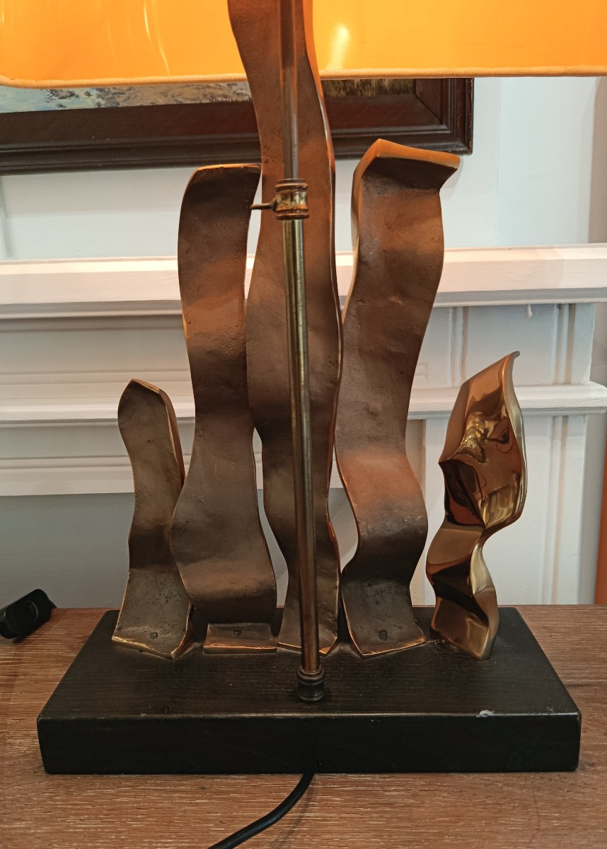 Lampe sculpture en bronze Michel Jaubert XX-photo-3