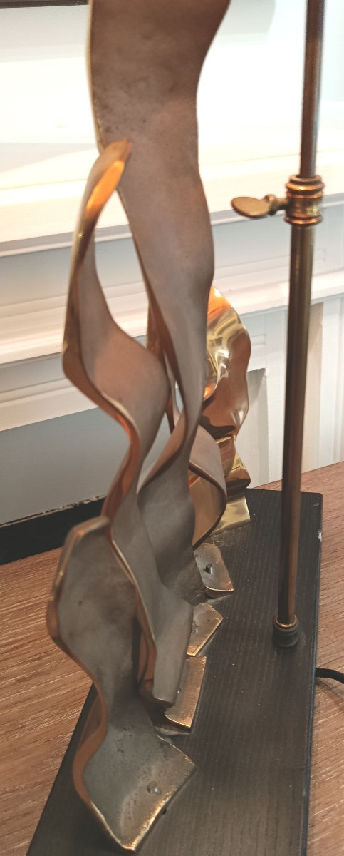 Lampe sculpture en bronze Michel Jaubert XX-photo-4