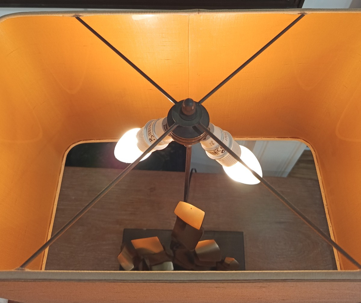 Lampe sculpture en bronze Michel Jaubert XX-photo-2