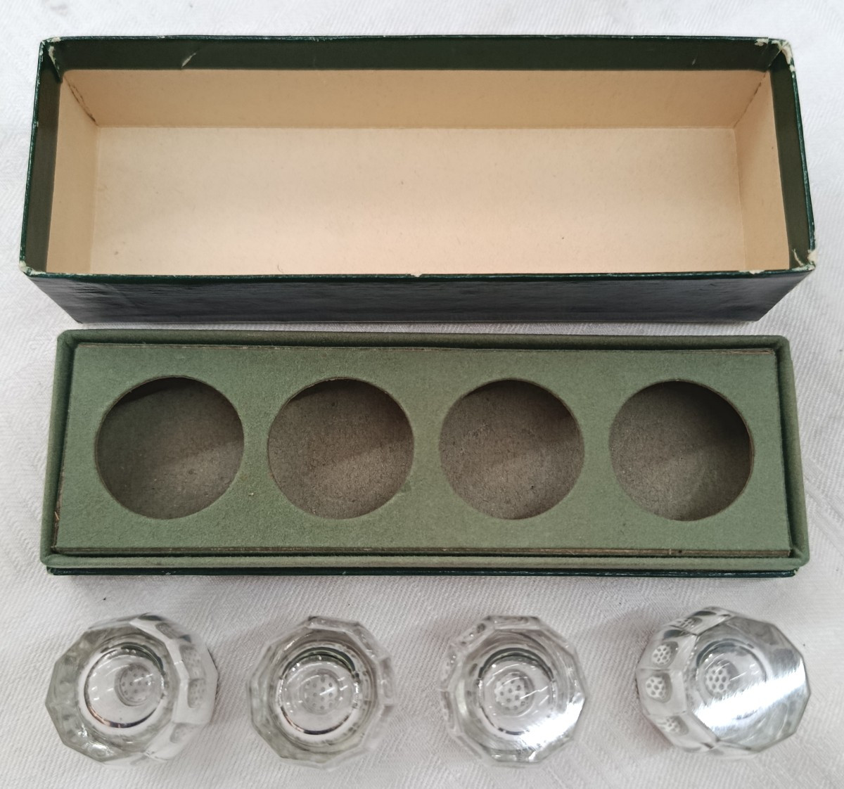 Christofle 4 Silver Salt Cellars In Box-photo-3