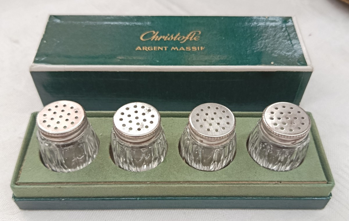 Christofle 4 Silver Salt Cellars In Box