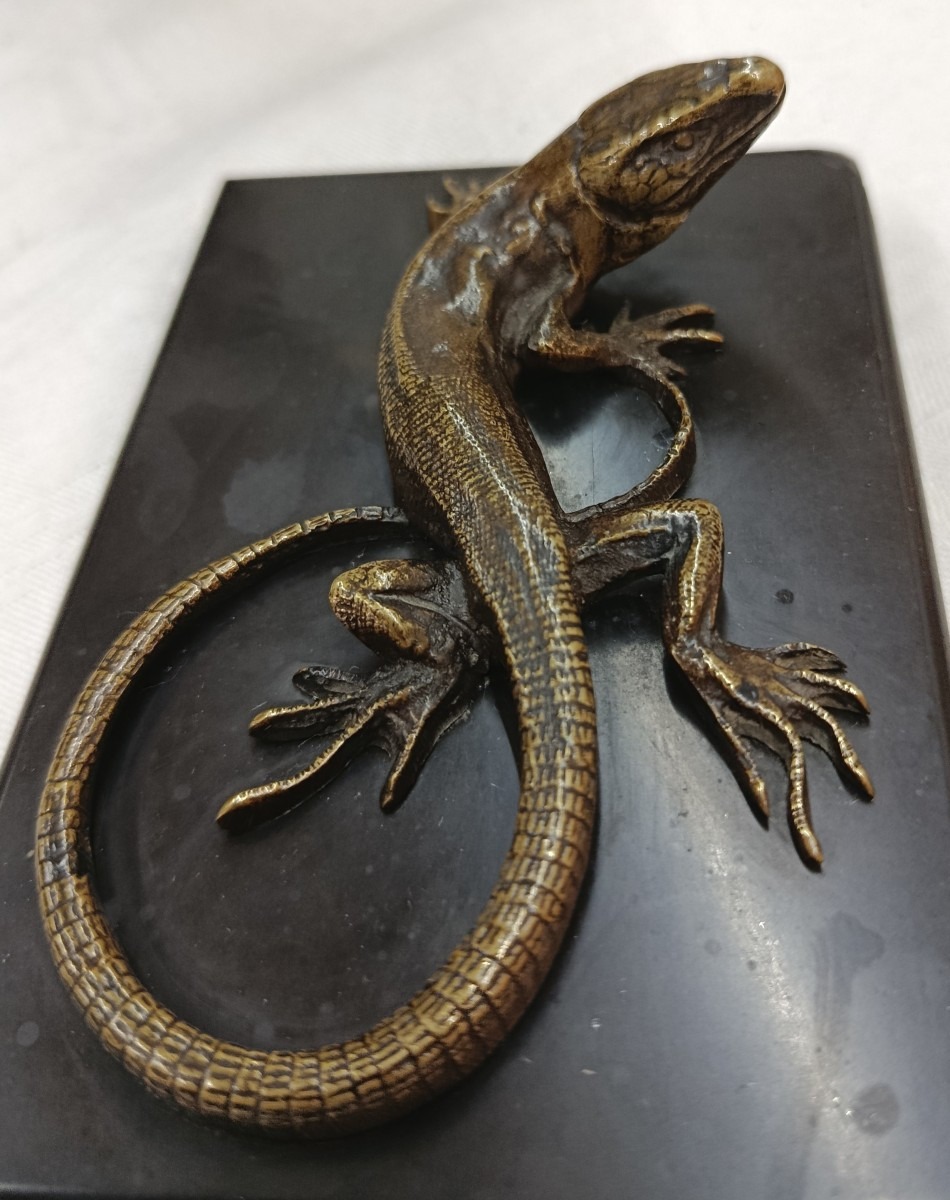 Lézard Sculpture en bronze XIX