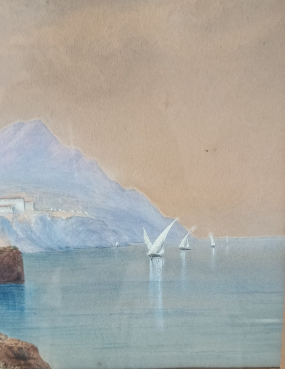 Watercolor XIX "on The Coast Of Genoa" -photo-3