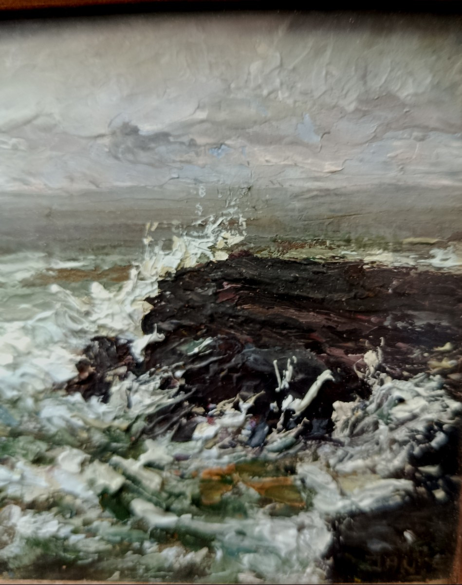Jan Starace "sables-d'olonne" Oil On Cardboard XX-photo-3
