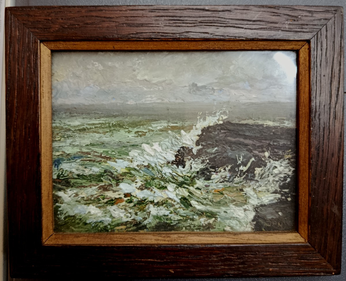 Jan Starace "sables-d'olonne" Oil On Cardboard XX-photo-4