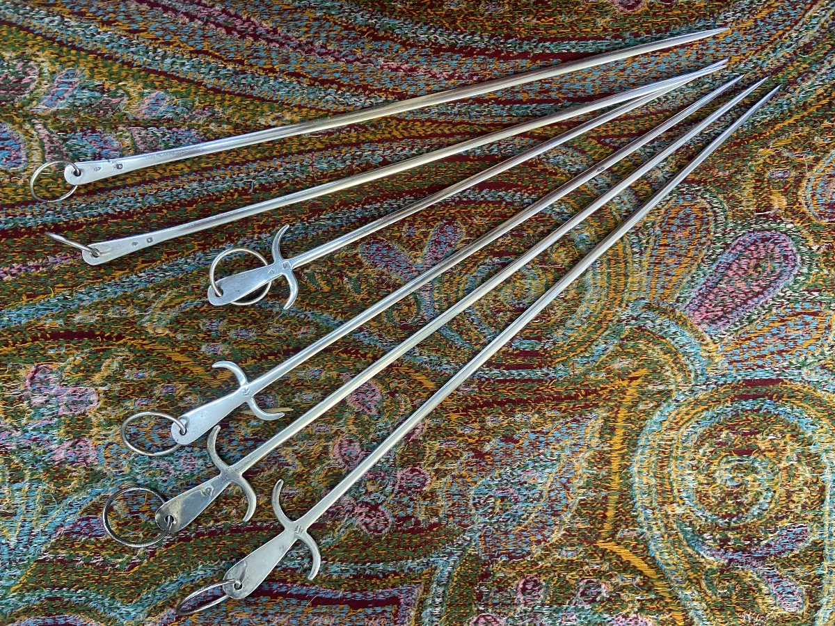 Six 19th Century Silver Skewers-photo-2