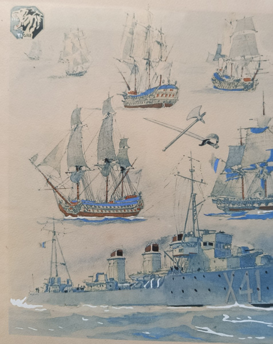 Albert Sebille " Tigre contre-torpilleur " pochoir  XX-photo-2