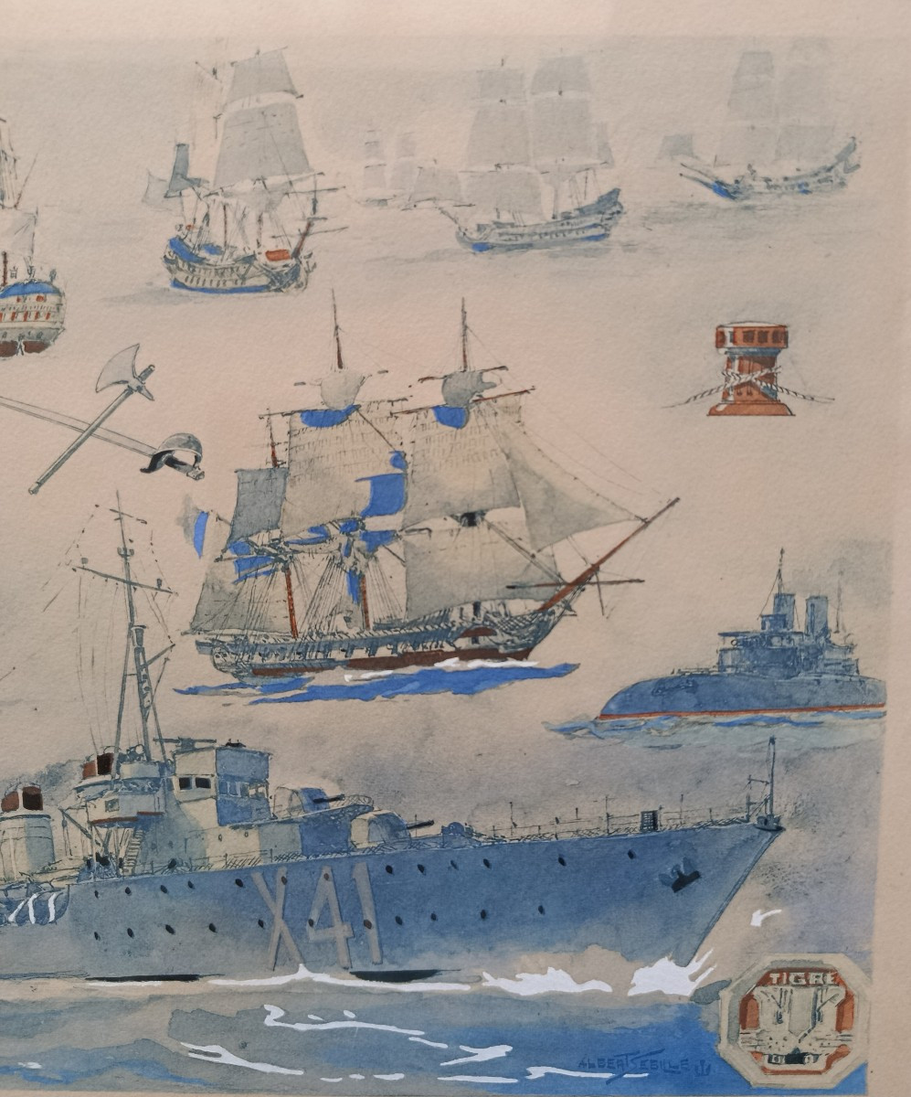 Albert Sebille " Tigre contre-torpilleur " pochoir  XX-photo-3