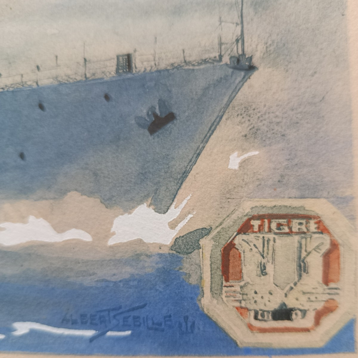 Albert Sebille " Tigre contre-torpilleur " pochoir  XX-photo-4