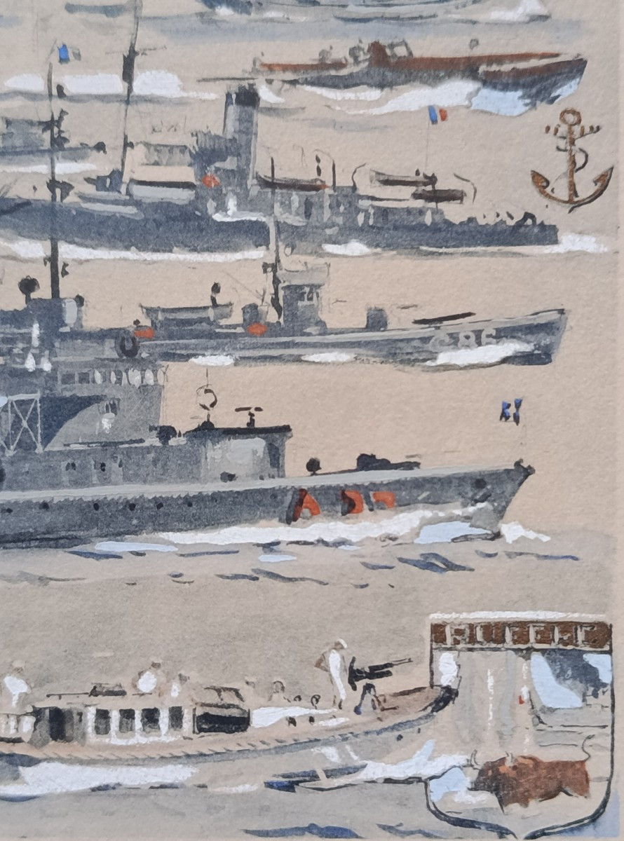 Marin-marie "naval Building" Stencil 20th Century-photo-4