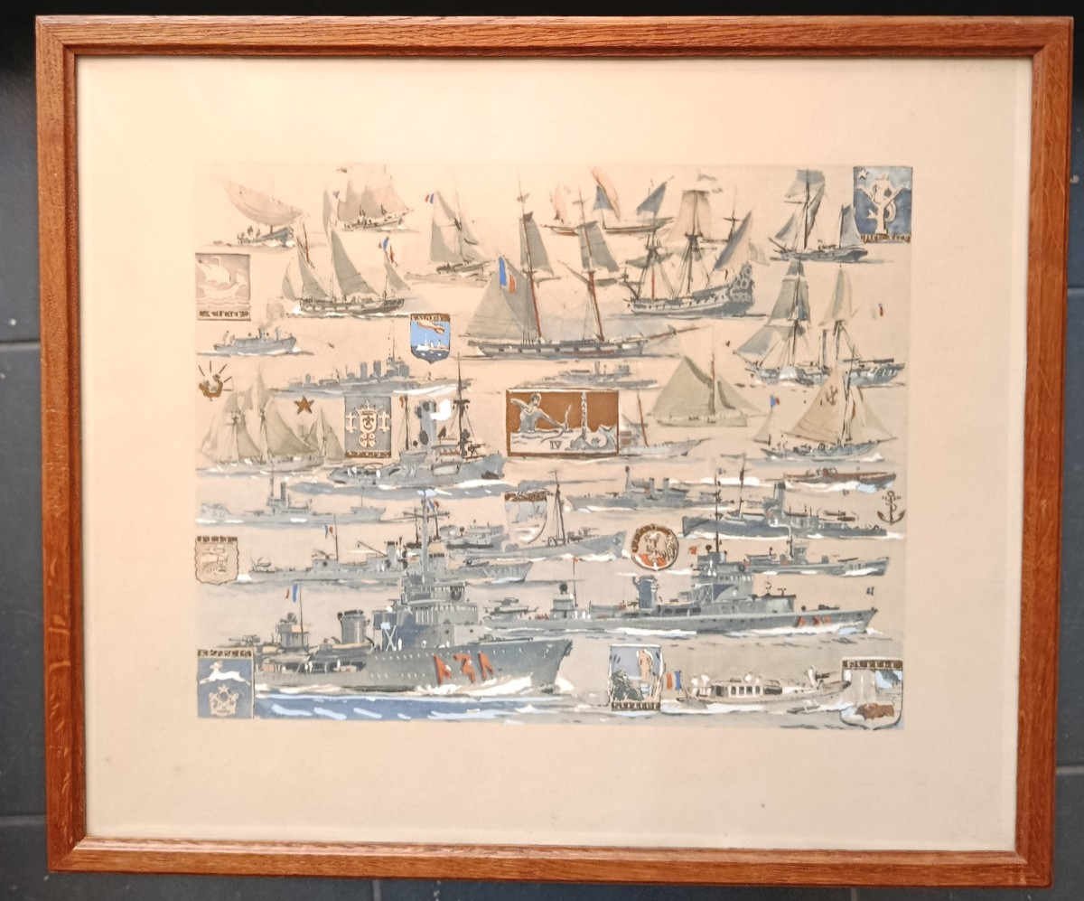 Marin-marie "naval Building" Stencil 20th Century-photo-6