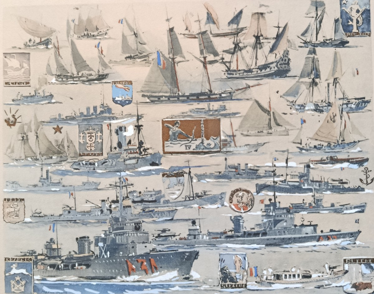 Marin-marie "naval Building" Stencil 20th Century