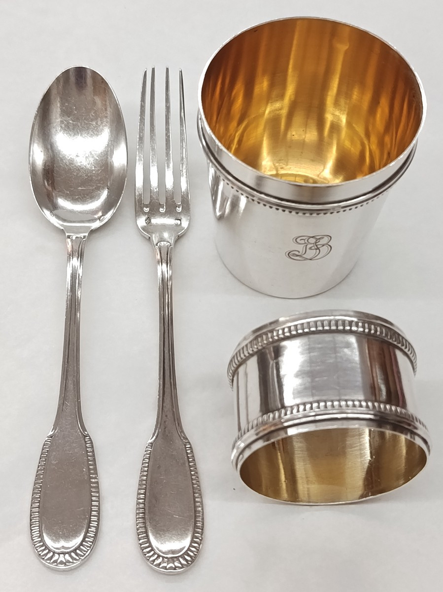 Coffret de Baptême 4 pièces argent Olier & Caron-photo-3