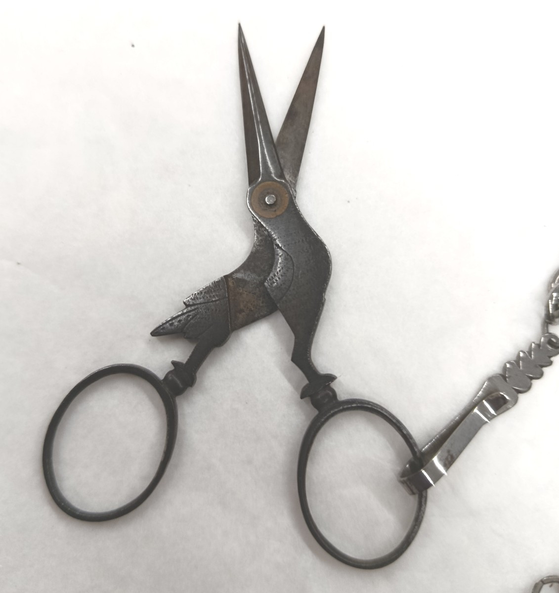 5-chain Steel Chatelaine Made Of Marcasite-photo-4