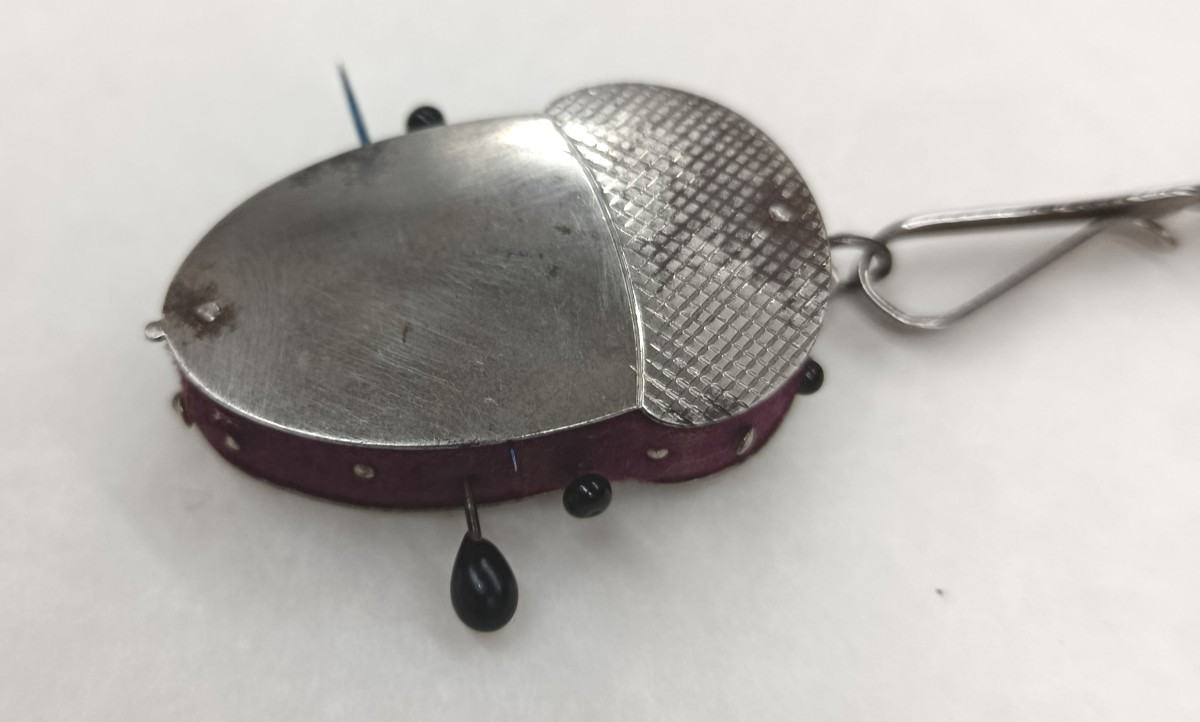 5-chain Steel Chatelaine Made Of Marcasite-photo-2