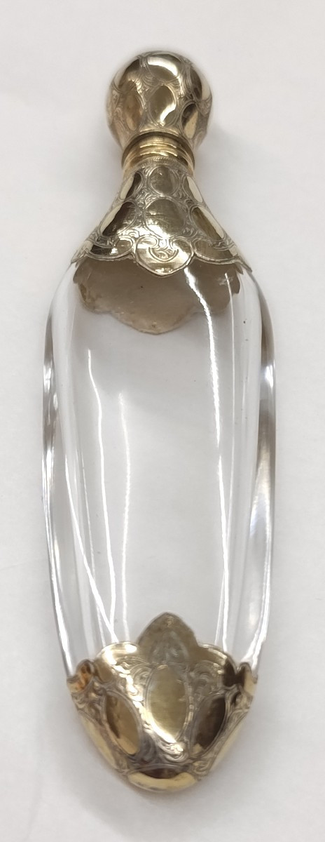 19th-century Crystal And Vermeil Perfume Bottle-photo-4