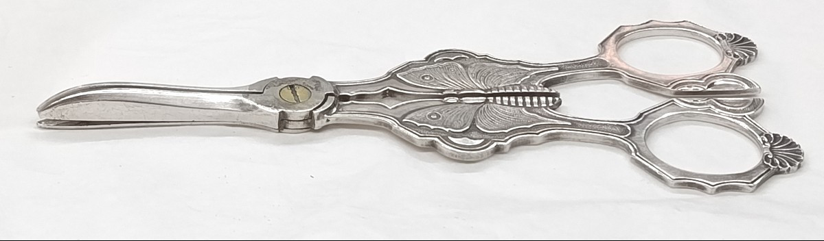 Pair Of Silver-plated Metal Scissors With Butterfly Decoration -photo-4