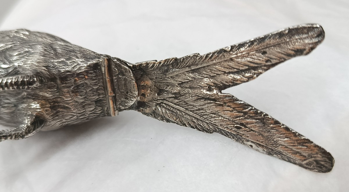 Oiseau Secouette  sculpture en Argent XIX-photo-1