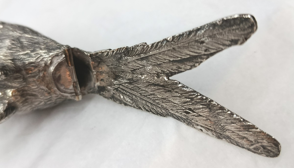 Oiseau Secouette  sculpture en Argent XIX-photo-2