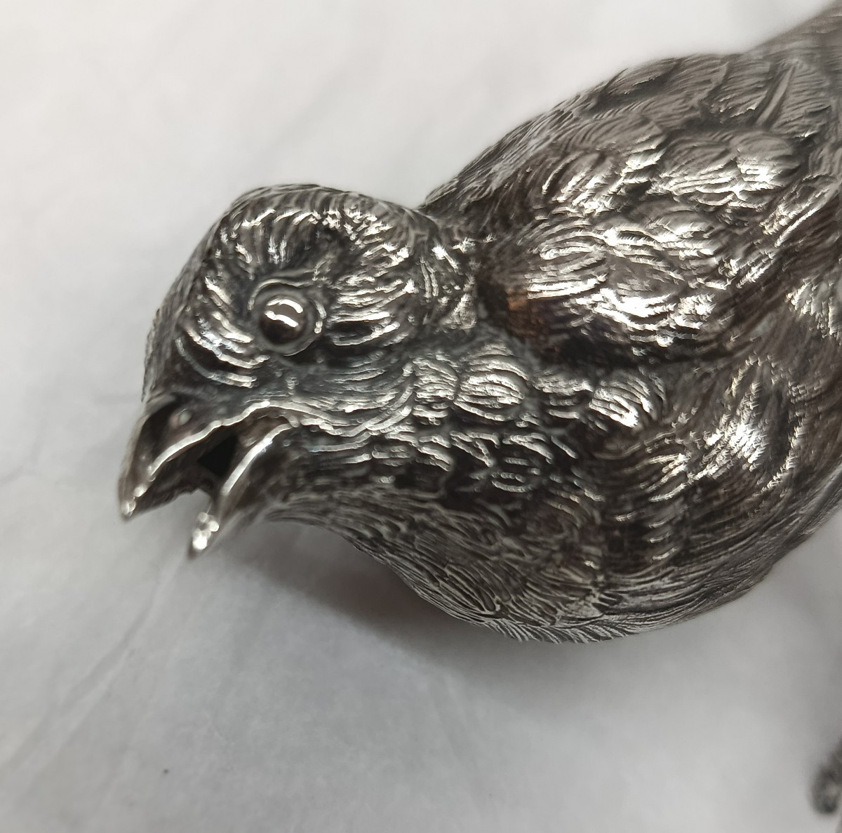 Oiseau Secouette  sculpture en Argent XIX-photo-3