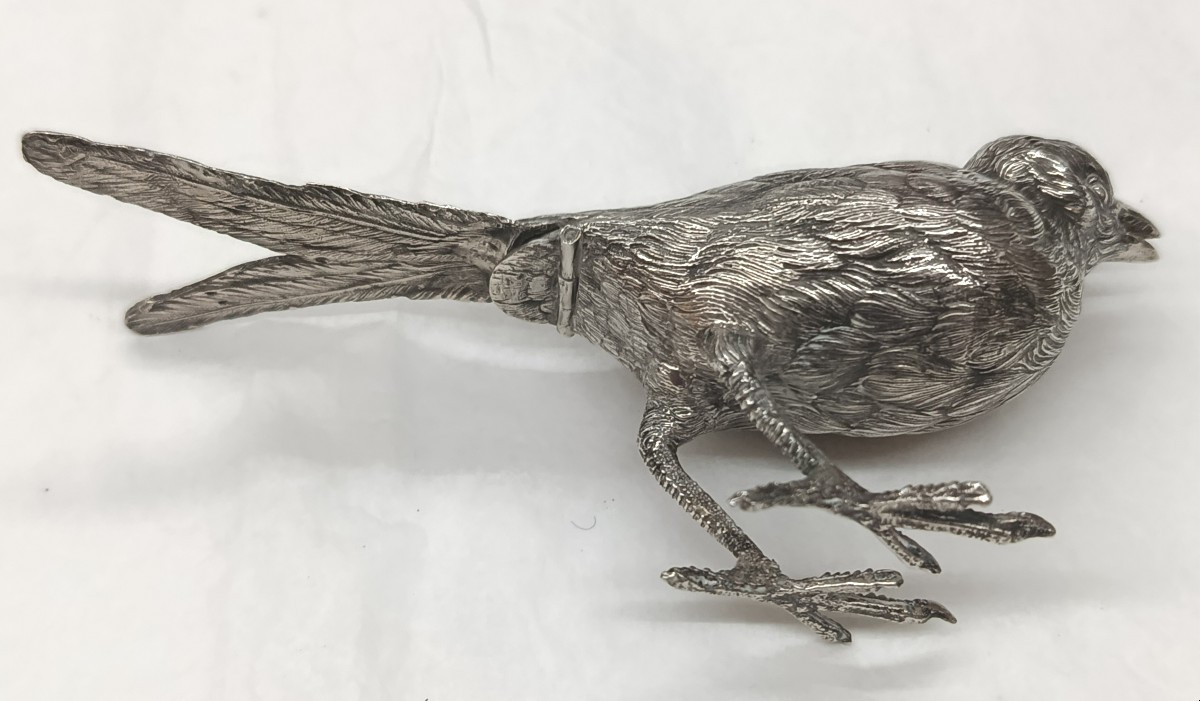 Oiseau Secouette  sculpture en Argent XIX-photo-5