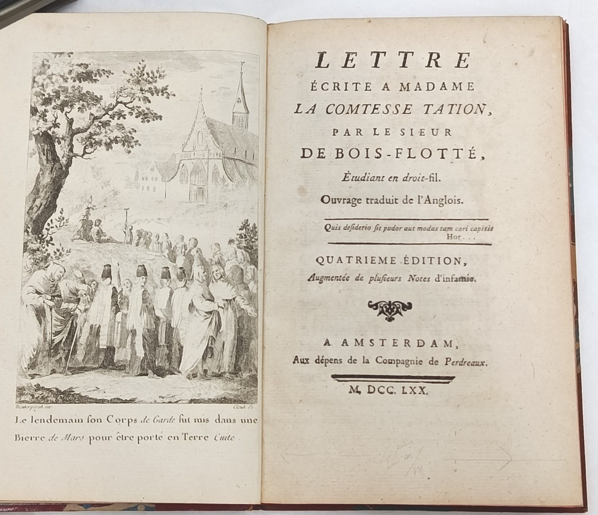 M. De Bièvre Lettre à la Comtesse Station  1770