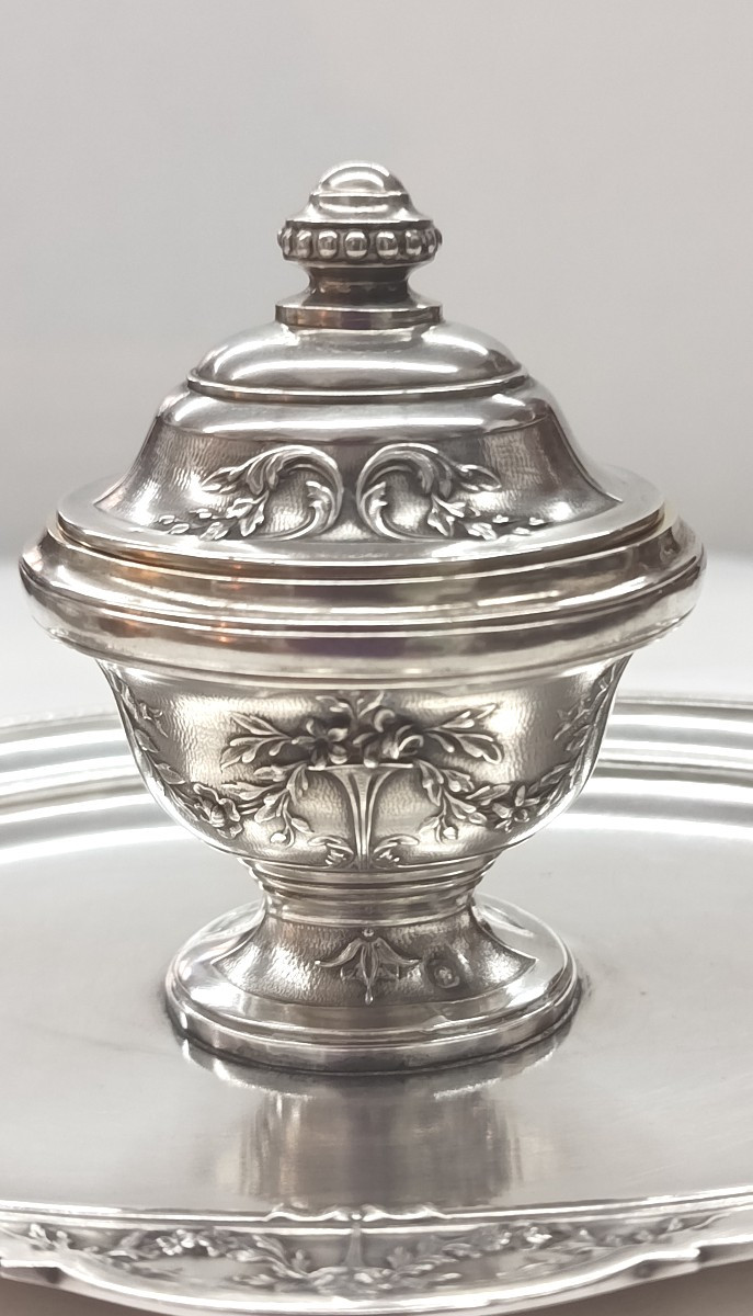 Louis XVI Style Silver Inkwell-photo-2