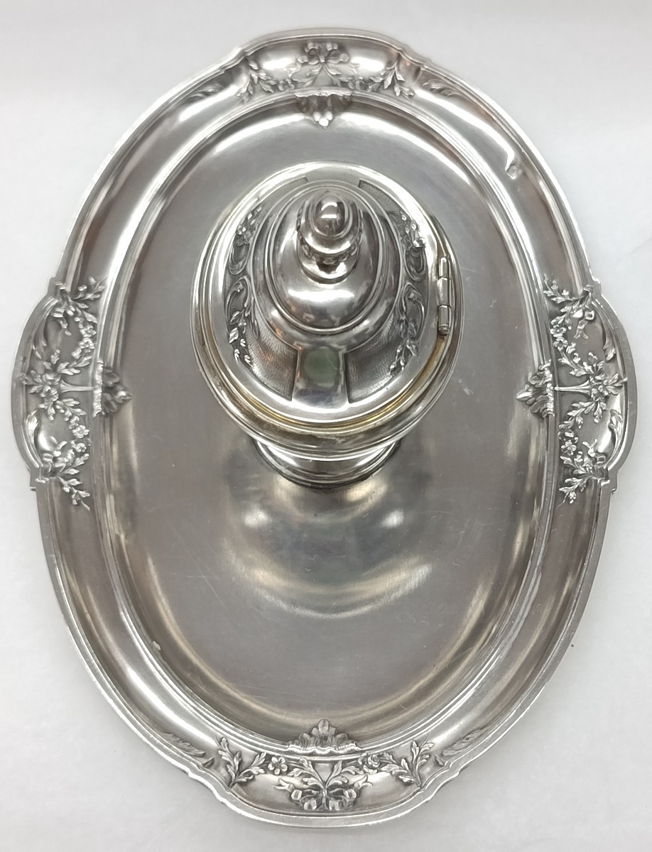 Louis XVI Style Silver Inkwell-photo-3